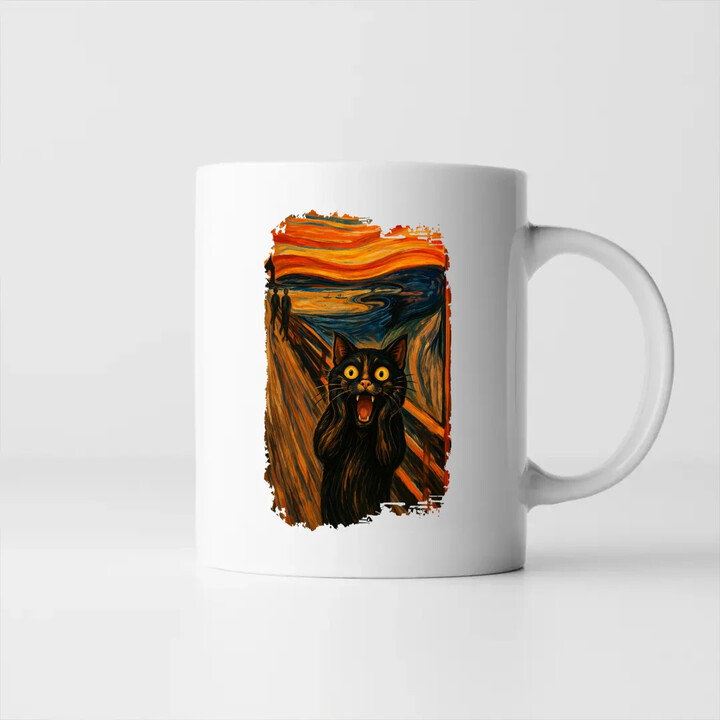 Kot krzyk - inspirowany Van Goghiem - kubek na prezent
