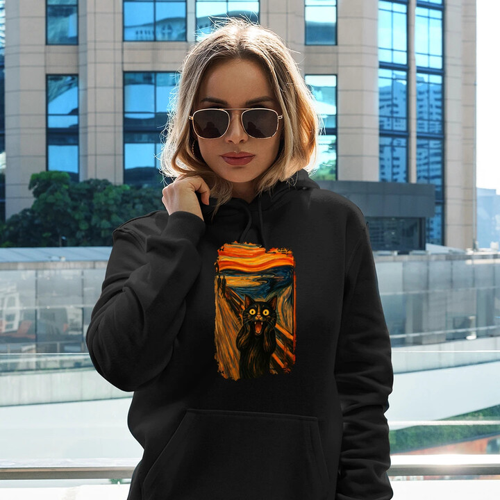 Kot krzyk - inspirowany Van Goghiem - damska bluza na prezent