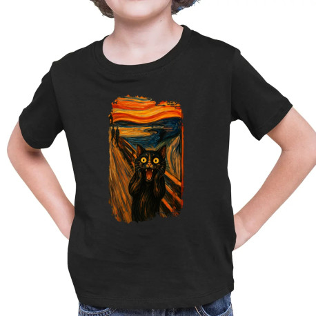 Kot krzyk - inspirowany Van Goghiem - dziecięca koszulka na prezent