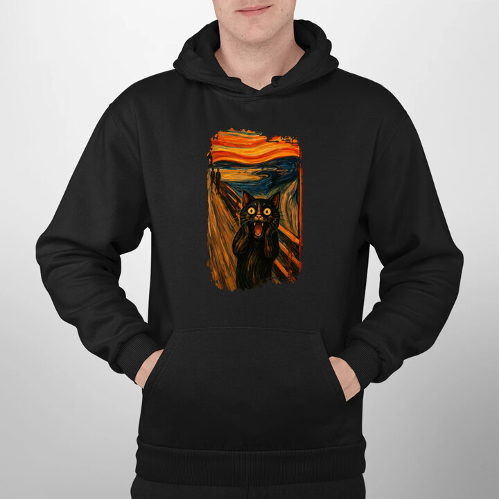 Kot krzyk - inspirowany Van Goghiem - męska bluza na prezent