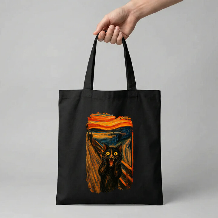 Kot krzyk - inspirowany Van Goghiem - torba na prezent