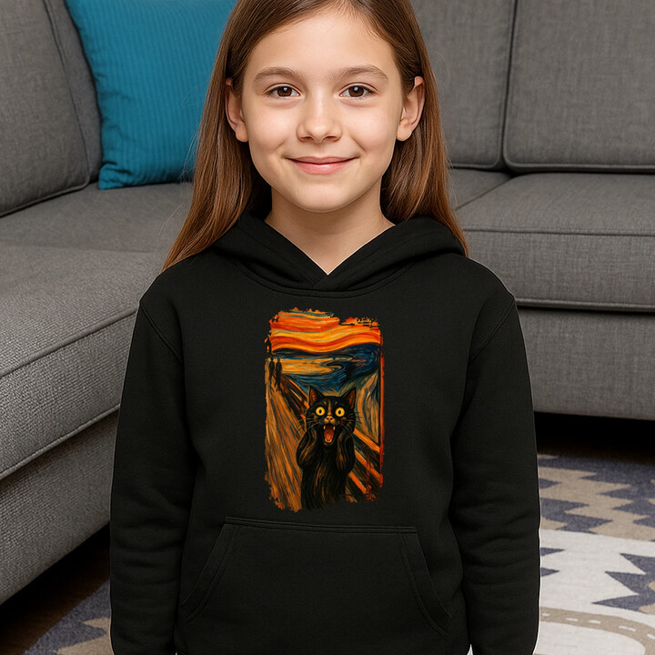 Kot krzyk - inspirowany Van Goghiem - dziecięca bluza na prezent