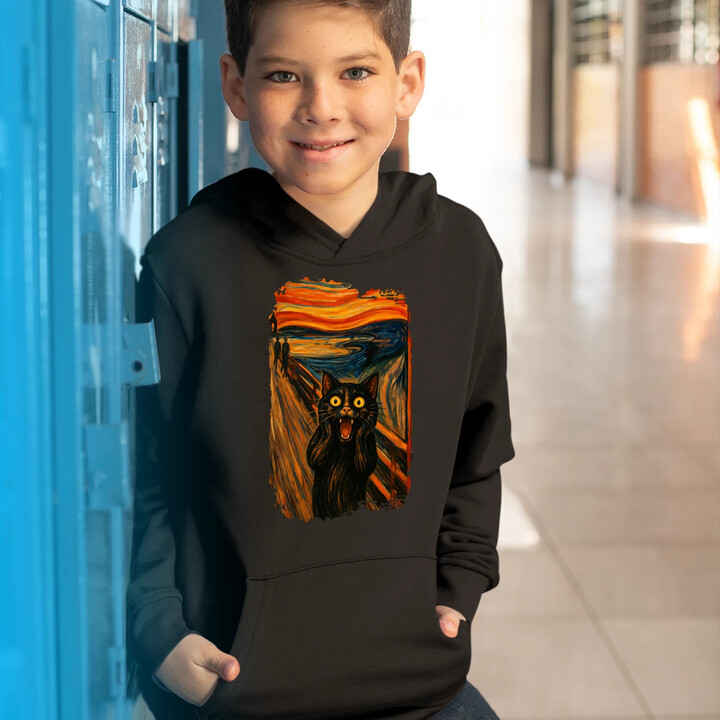 Kot krzyk - inspirowany Van Goghiem - dziecięca bluza na prezent