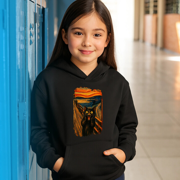Kot krzyk - inspirowany Van Goghiem - dziecięca bluza na prezent