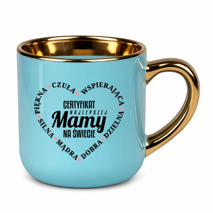 Certyfikat najlepszej mamy na świecie v2 - elegancki kubek na prezent