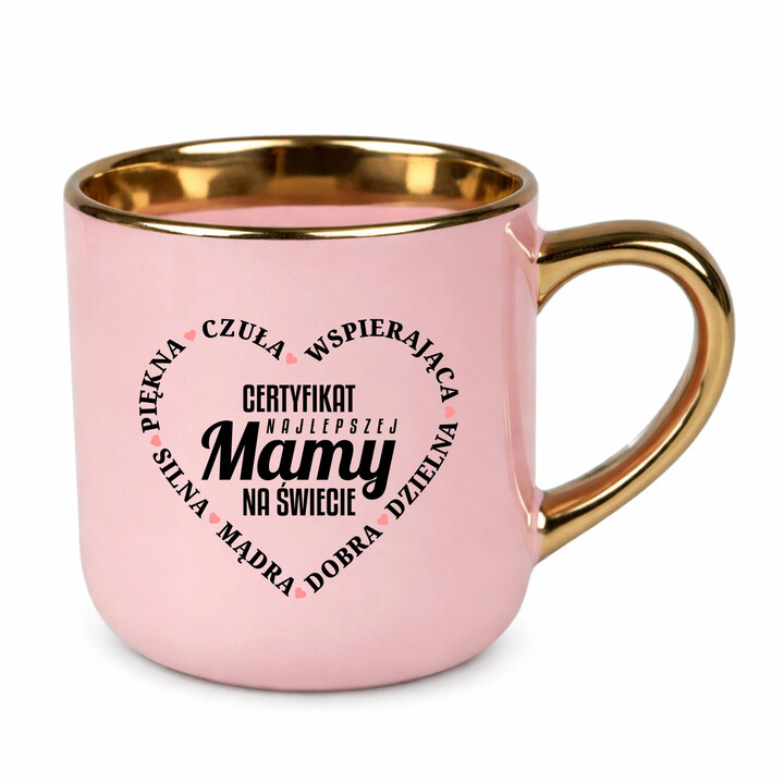 Certyfikat najlepszej mamy na świecie v2 - elegancki kubek na prezent