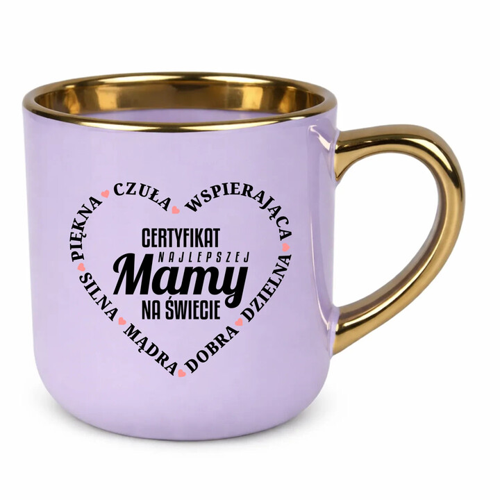 Certyfikat najlepszej mamy na świecie v2 - elegancki kubek na prezent