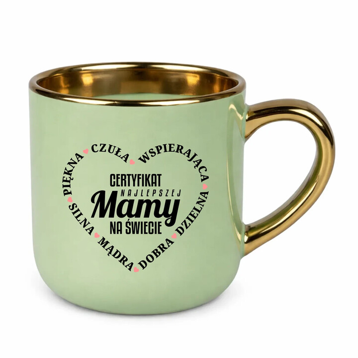 Certyfikat najlepszej mamy na świecie v2 - elegancki kubek na prezent