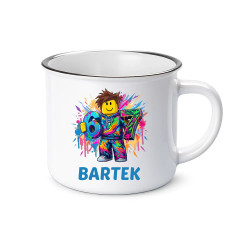 Six seven - 67 - imię - inspirowane Roblox - kubek emaliowany na prezent - produkt personalizowany