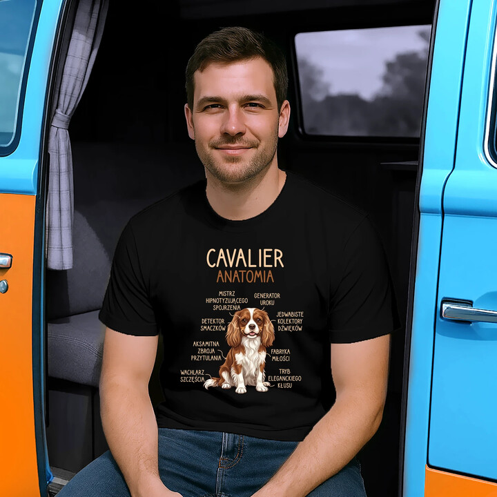 Cavalier - anatomia - męska koszulka na prezent