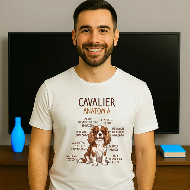 Cavalier - anatomia - męska koszulka na prezent