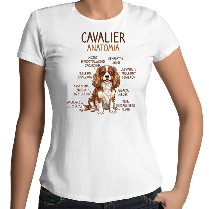Cavalier - anatomia - damska koszulka na prezent