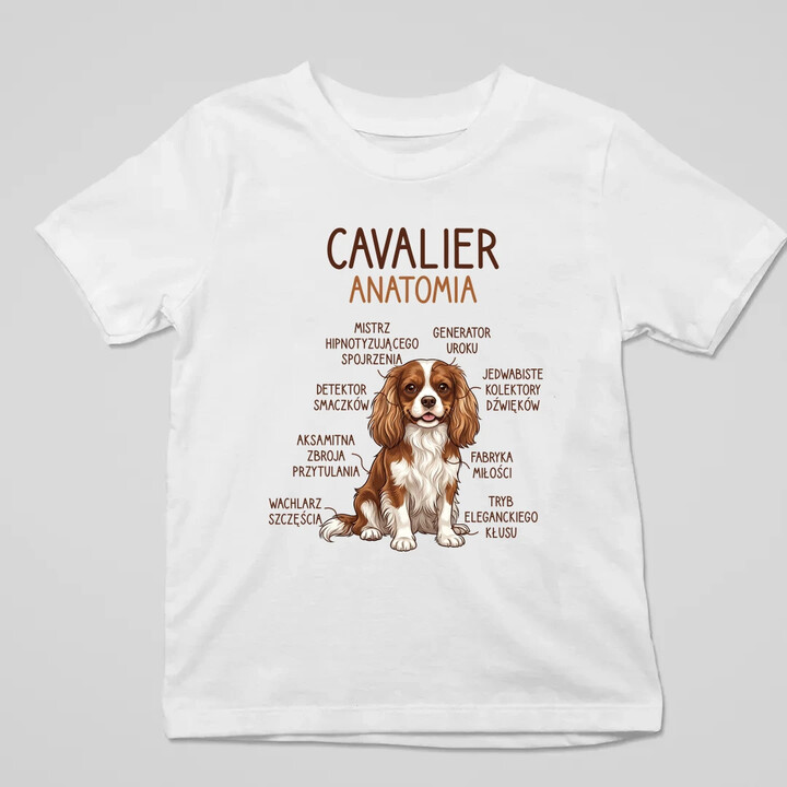 Cavalier - anatomia - dziecięca koszulka na prezent