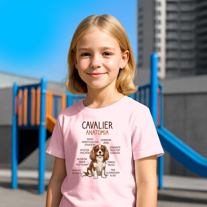 Cavalier - anatomia - dziecięca koszulka na prezent