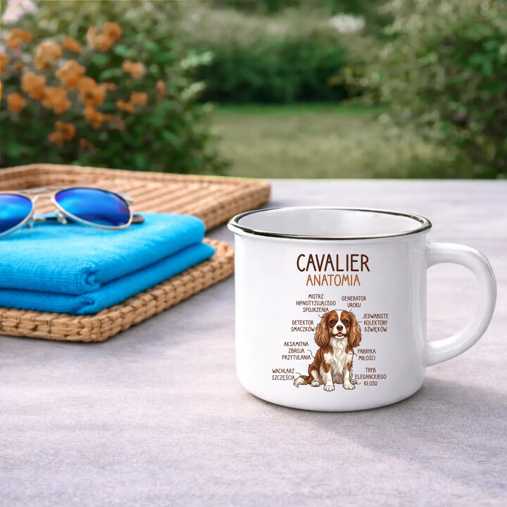 Cavalier - anatomia - kubek emaliowany na prezent