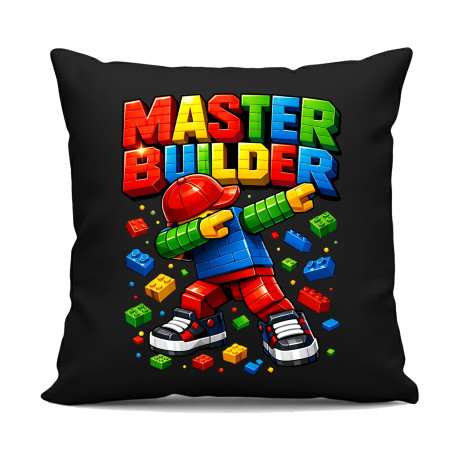 Master builder - czarna poduszka na prezent