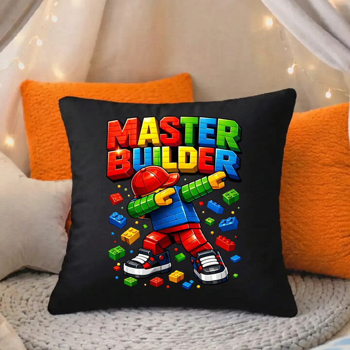 Master builder - czarna poduszka na prezent