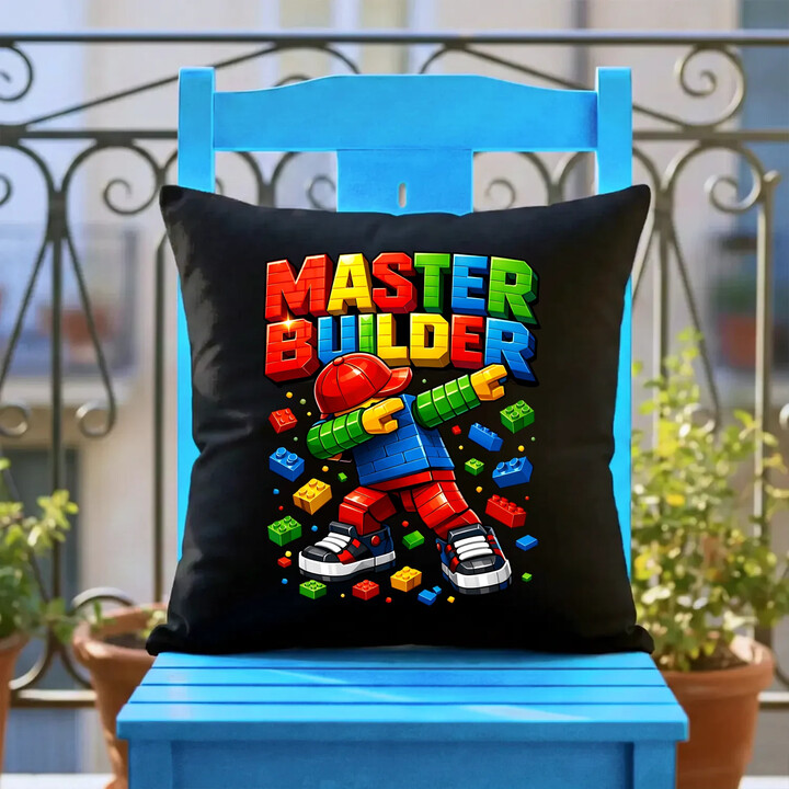 Master builder - czarna poduszka na prezent