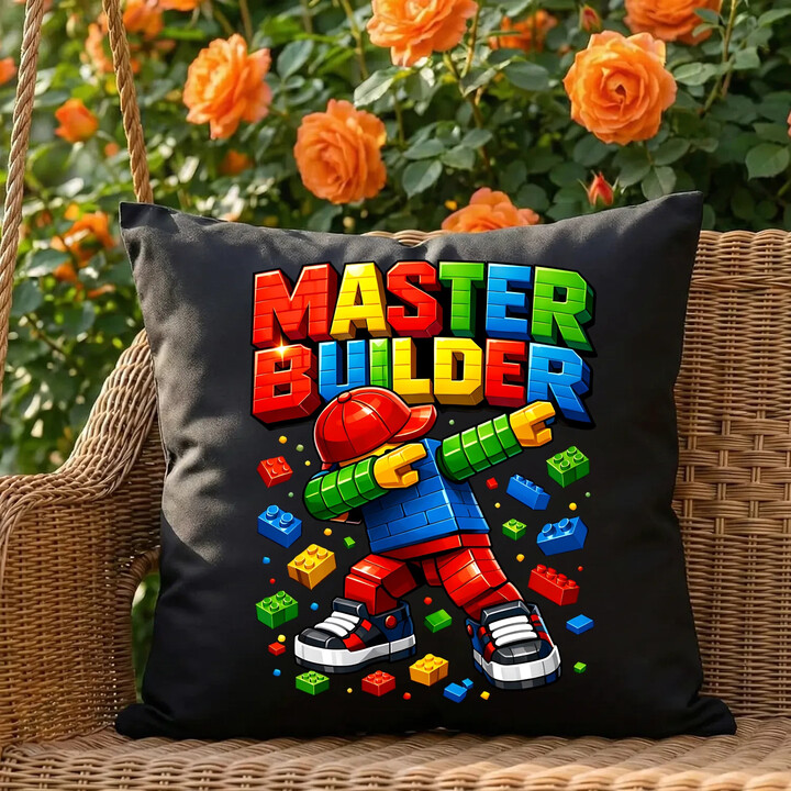 Master builder - czarna poduszka na prezent