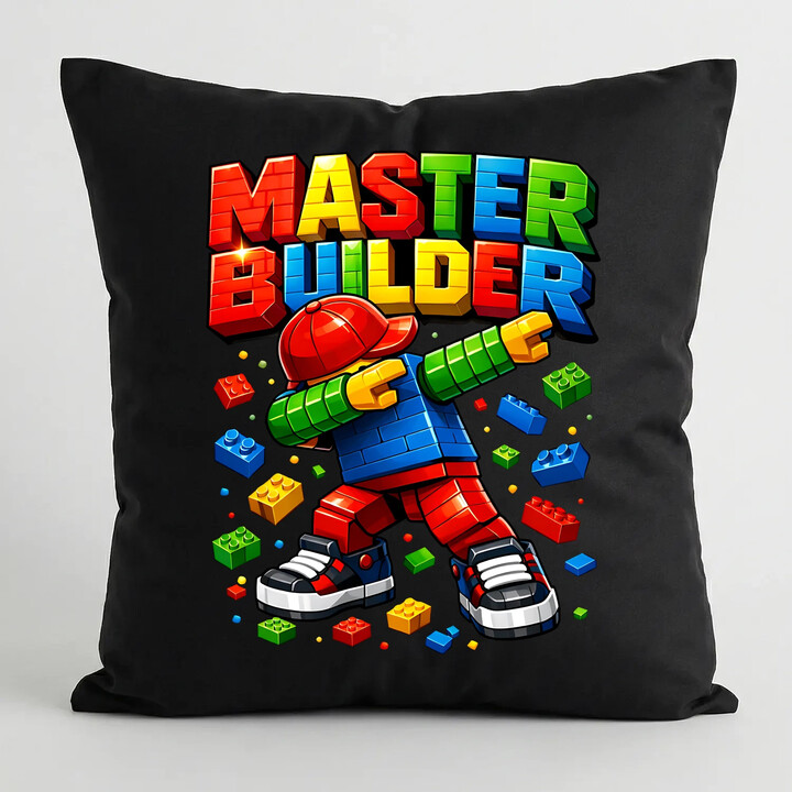 Master builder - czarna poduszka na prezent
