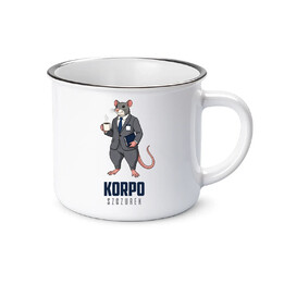Korpo-szczurek - kubek emaliowany na prezent