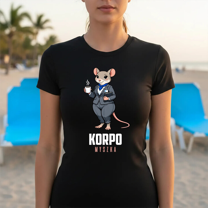 Korpo-myszka - damska koszulka na prezent
