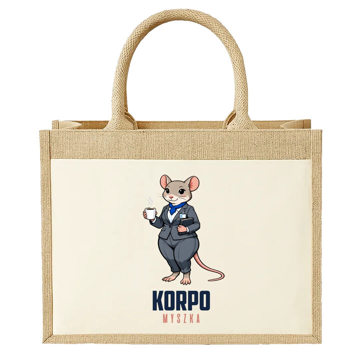 Korpo-myszka - Torba z juty na prezent