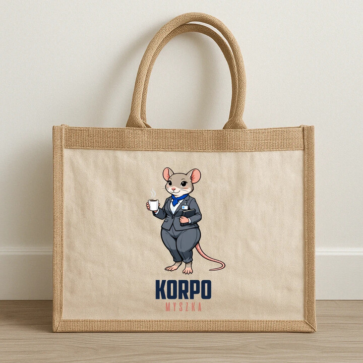 Korpo-myszka - Torba z juty na prezent