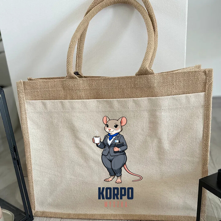 Korpo-myszka - Torba z juty na prezent