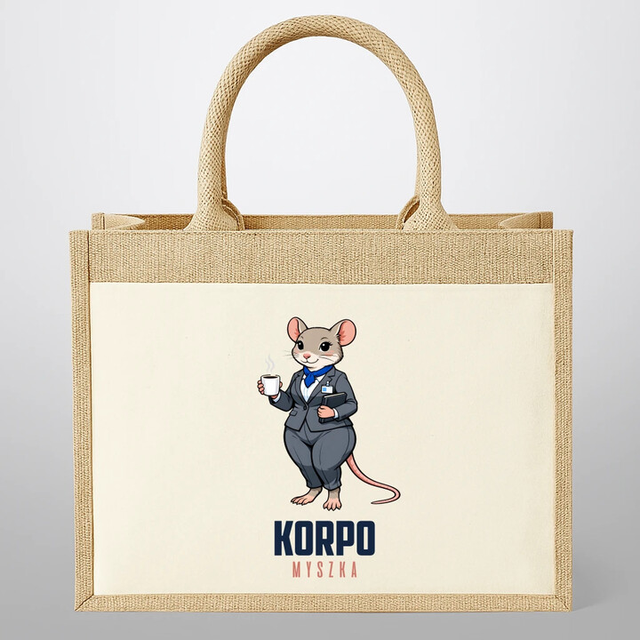 Korpo-myszka - Torba z juty na prezent