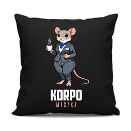 Korpo-myszka - czarna poduszka na prezent