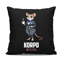 Korpo-myszka - czarna poduszka na prezent