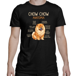 Chow chow - anatomia - męska koszulka na prezent