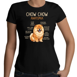 Chow chow - anatomia - damska koszulka na prezent