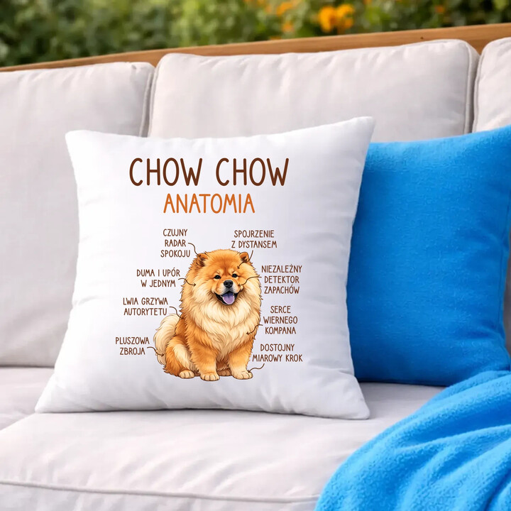 Chow chow - anatomia - poduszka na prezent