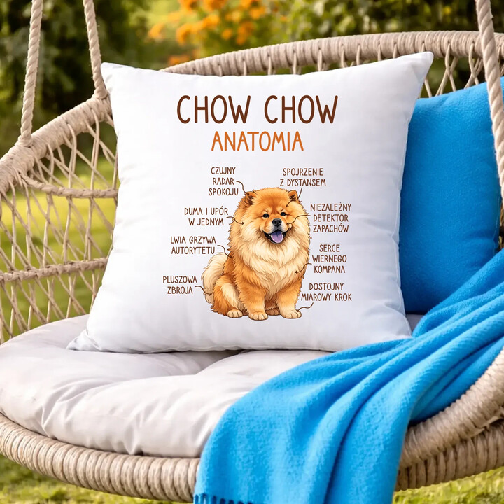 Chow chow - anatomia - poduszka na prezent