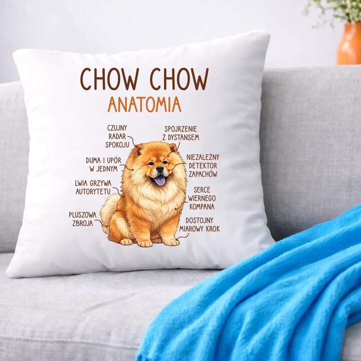Chow chow - anatomia - poduszka na prezent