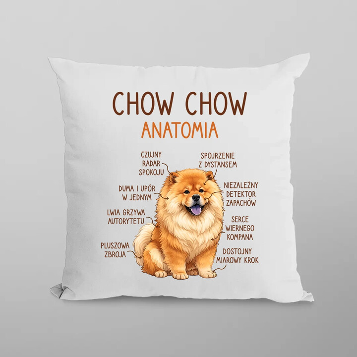 Chow chow - anatomia - poduszka na prezent