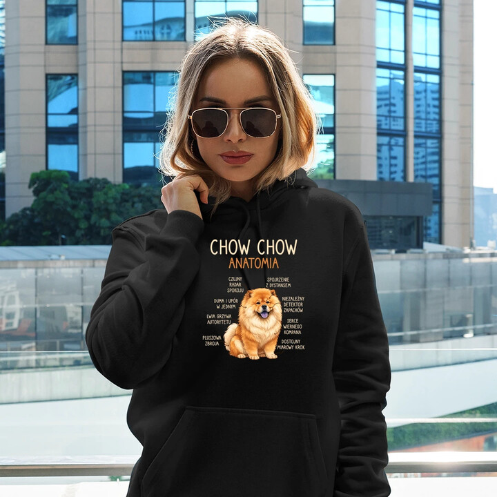 Chow chow - anatomia - damska bluza na prezent