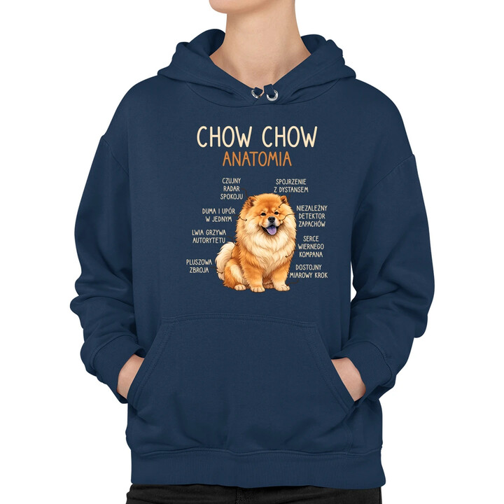 Chow chow - anatomia - damska bluza na prezent