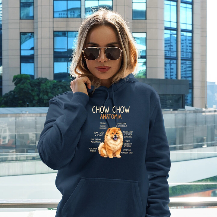 Chow chow - anatomia - damska bluza na prezent