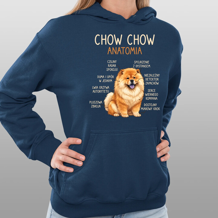 Chow chow - anatomia - damska bluza na prezent