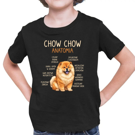 Chow chow - anatomia - dziecięca koszulka na prezent