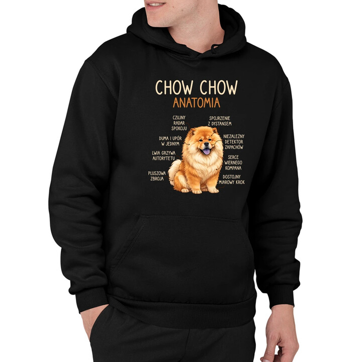 Chow chow - anatomia - męska bluza na prezent