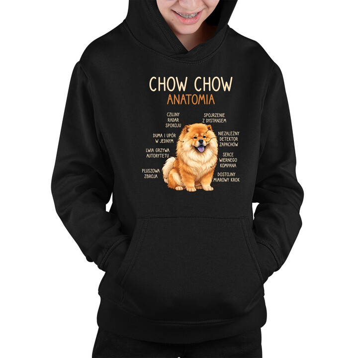 Chow chow - anatomia - dziecięca bluza na prezent