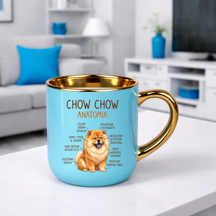 Chow chow - anatomia - elegancki kubek na prezent