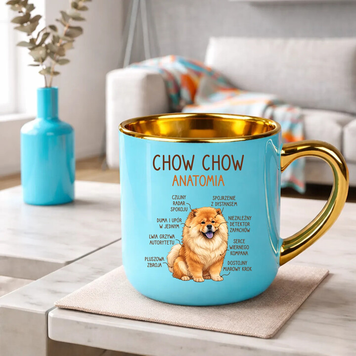 Chow chow - anatomia - elegancki kubek na prezent