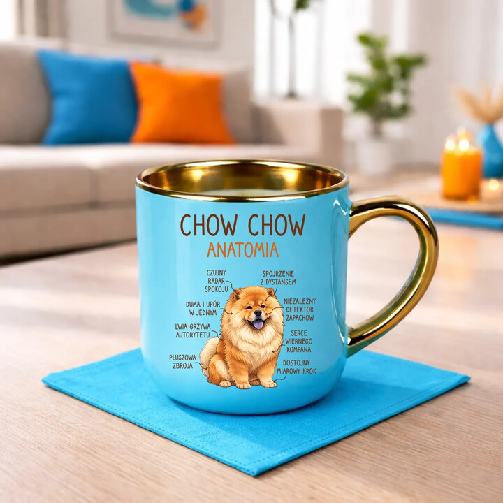 Chow chow - anatomia - elegancki kubek na prezent