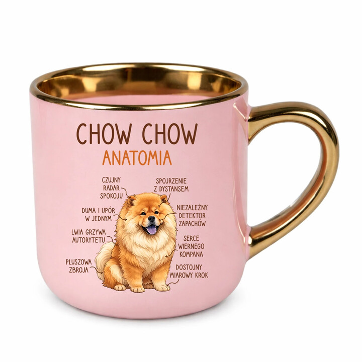 Chow chow - anatomia - elegancki kubek na prezent