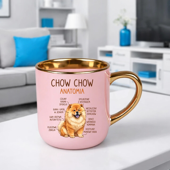 Chow chow - anatomia - elegancki kubek na prezent
